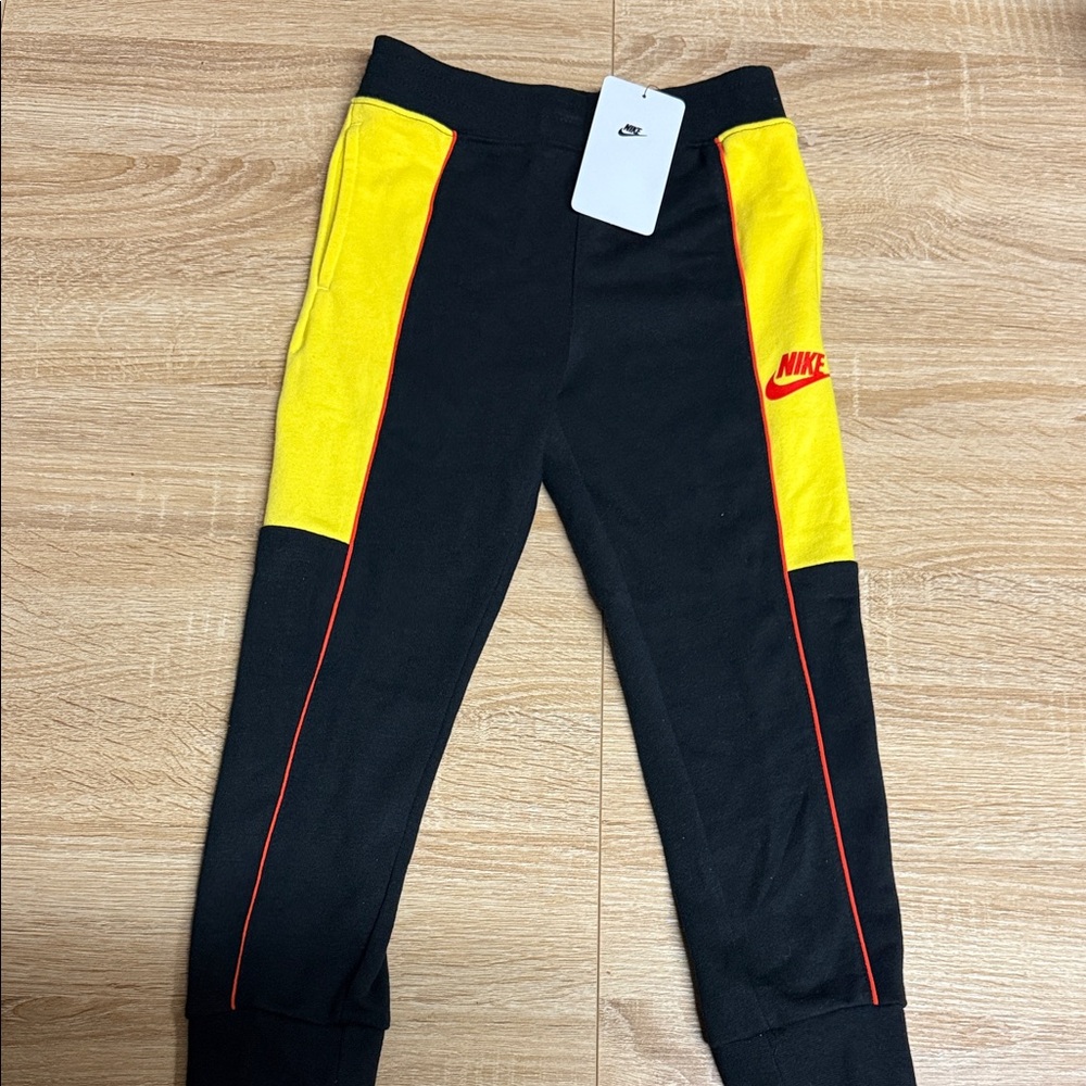 Nike Kids Black and Yellow Sweatpants